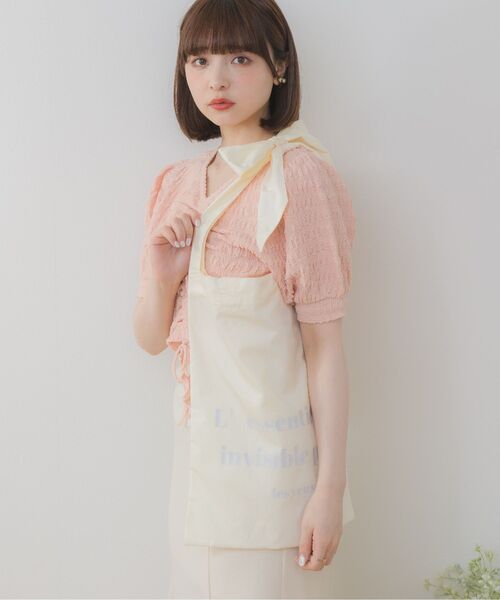 ems excite(エムズエキサイト)の「リボントート(ショルダーバッグ・レディース・ピンク/ナチュラル/ブラック・ONE SIZE)」の4枚目の写真