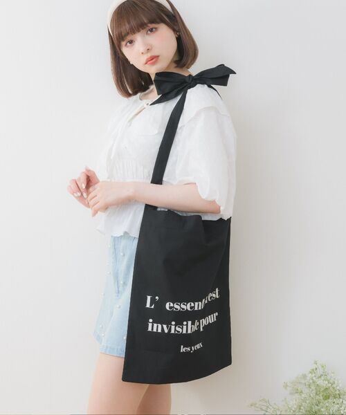 ems excite(エムズエキサイト)の「リボントート(ショルダーバッグ・レディース・ピンク/ナチュラル/ブラック・ONE SIZE)」の5枚目の写真