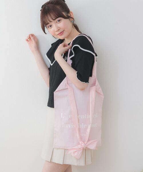 ems excite(エムズエキサイト)の「リボントート(ショルダーバッグ・レディース・ピンク/ナチュラル/ブラック・ONE SIZE)」の8枚目の写真