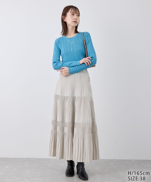 セール】洗濯機OK/BIO GRACEミニケーブルニットプルオーバー（ニット