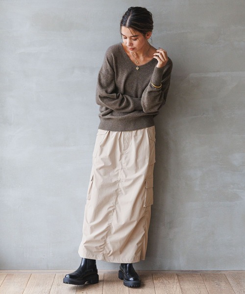 セール】フォックス混Vネックプルオーバー（ニット/セーター  