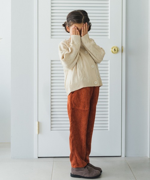 pairmanon（ペアマノン）の「【ママとおそろい】ニット ケーブル編み 丸首 カーディガン（カーディガン/ボレロ・キッズ・ブラウン/アイボリー/ベージュ・M/S/XS/L）」の6枚目の写真