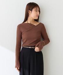 デザインネックリブニット/WEB限定/新色登場