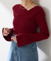 デザインネックリブニット/WEB限定