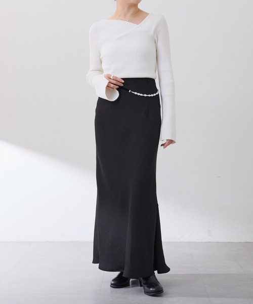 セール】デザインネックリブニット/WEB限定（ニット/セーター