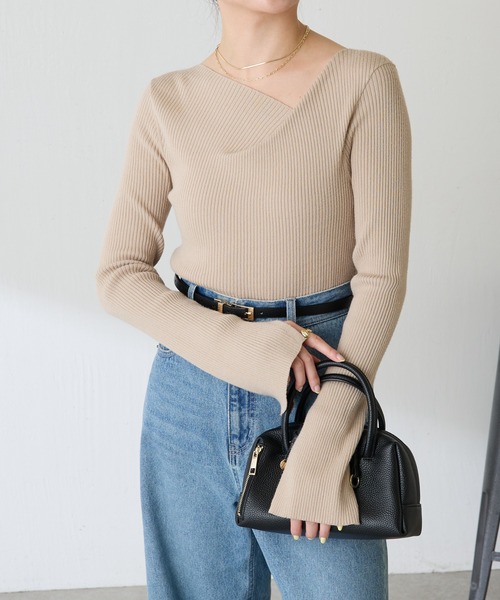 未使用新品　タグ付き　コラージュガリャルダガランテ　デザインネックリブニット セール】デザインネックリブニット/WEB限定（ニット/セーター