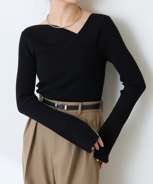 未使用新品　タグ付き　コラージュガリャルダガランテ　デザインネックリブニット 未使用新品 タグ付き コラージュガリャルダガランテ デザイン