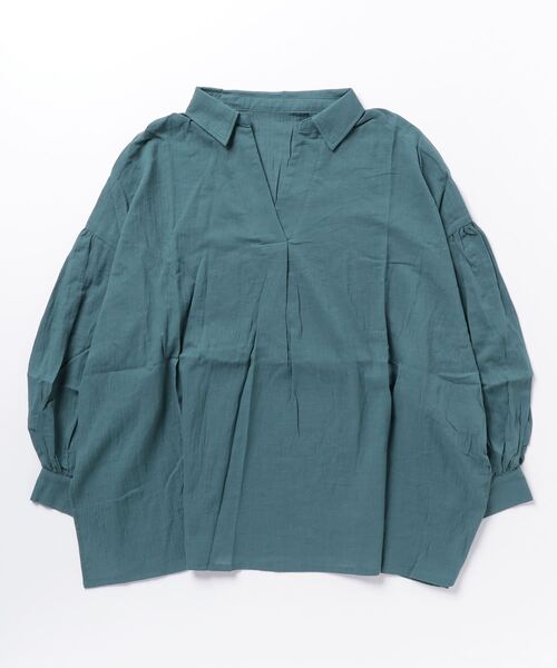 terrace(テラス)の「スキッパーシャツブラウス(シャツ/ブラウス・レディース・ブラック/グリーン/インディゴブルー/オフホワイト・MEDIUM)」の16枚目の写真