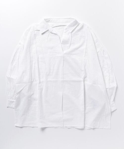 terrace(テラス)の「スキッパーシャツブラウス(シャツ/ブラウス・レディース・ブラック/グリーン/インディゴブルー/オフホワイト・MEDIUM)」の14枚目の写真
