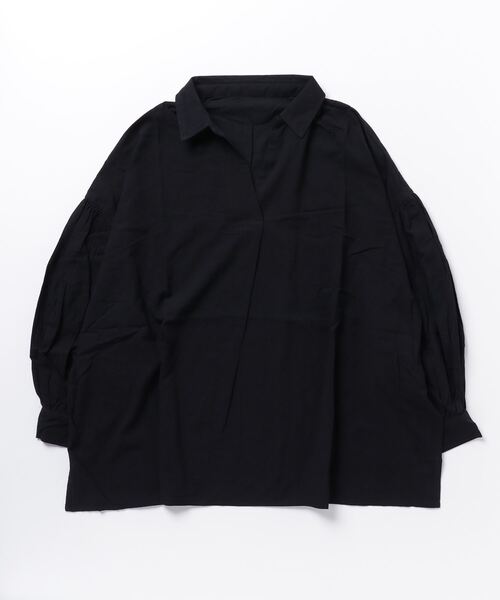 terrace(テラス)の「スキッパーシャツブラウス(シャツ/ブラウス・レディース・ブラック/グリーン/インディゴブルー/オフホワイト・MEDIUM)」の15枚目の写真