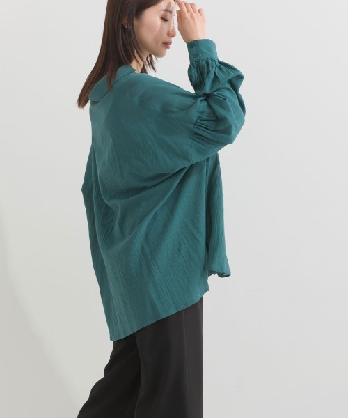 terrace(テラス)の「スキッパーシャツブラウス(シャツ/ブラウス・レディース・ブラック/グリーン/インディゴブルー/オフホワイト・MEDIUM)」の20枚目の写真