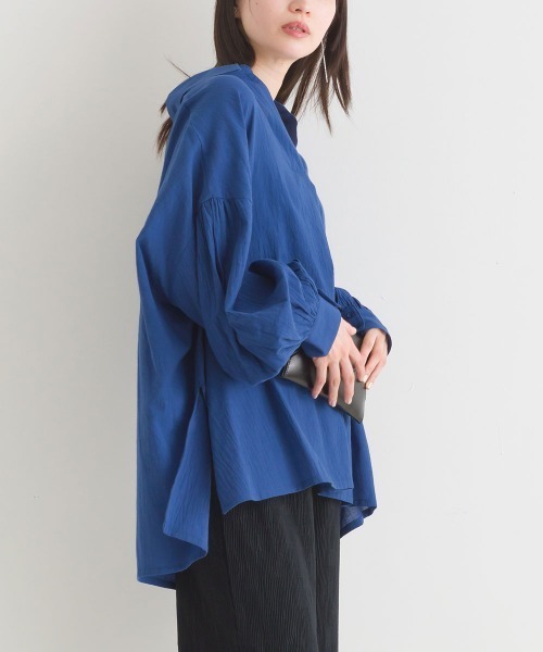 terrace(テラス)の「スキッパーシャツブラウス(シャツ/ブラウス・レディース・ブラック/グリーン/インディゴブルー/オフホワイト・MEDIUM)」の7枚目の写真