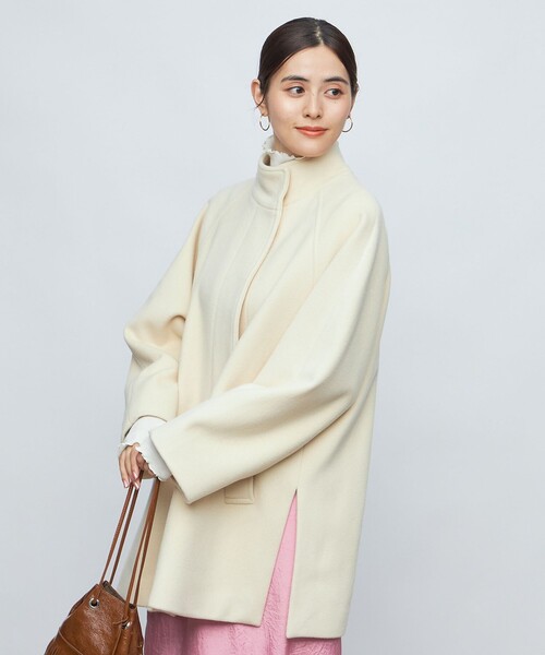 NOLLEY’S（ノーリーズ）の「PONTETORTO スタンドカラーコート（その他アウター・レディース・ブラック/アイボリー/ベージュ・FREE）」の6枚目の写真