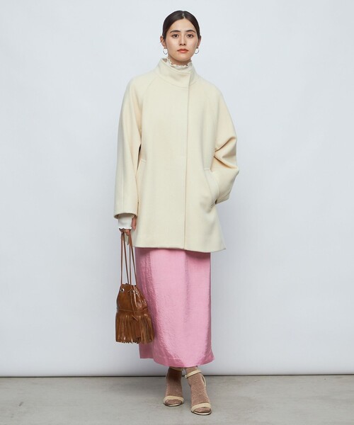 NOLLEY’S（ノーリーズ）の「PONTETORTO スタンドカラーコート（その他アウター・レディース・ブラック/アイボリー/ベージュ・FREE）」の9枚目の写真