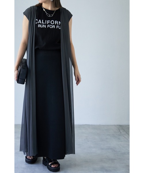 each（イーチ）の「チュールロングジレ（その他トップス・レディース・ブラック/チャコールグレー・FREE）」の11枚目の写真