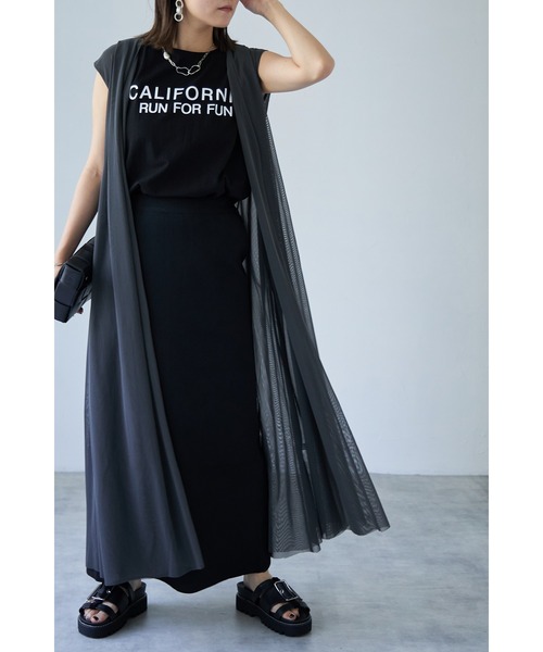 each（イーチ）の「チュールロングジレ（その他トップス・レディース・ブラック/チャコールグレー・FREE）」の18枚目の写真