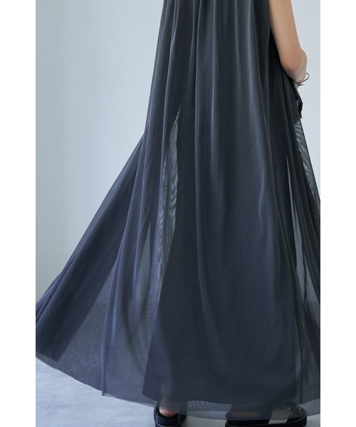 each（イーチ）の「チュールロングジレ（その他トップス・レディース・ブラック/チャコールグレー・FREE）」の15枚目の写真