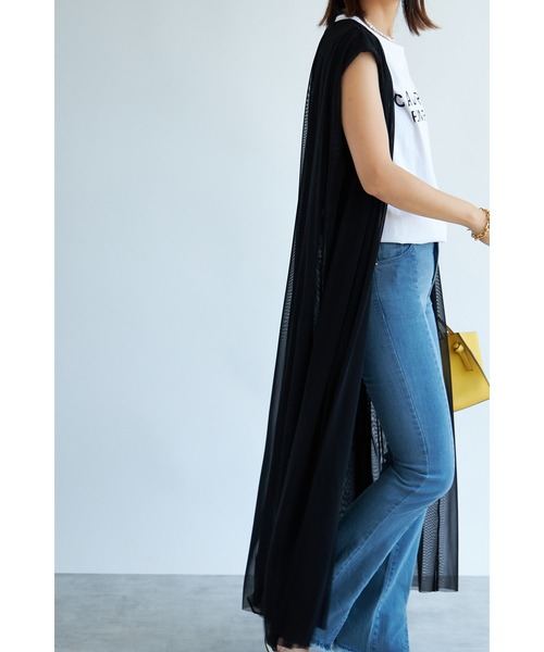 each（イーチ）の「チュールロングジレ（その他トップス・レディース・ブラック/チャコールグレー・FREE）」の8枚目の写真