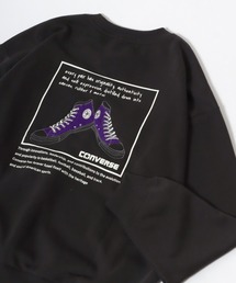 CONVERSE/コンバース オーバーサイズ 裏起毛 ワンポイントロゴ バックプリント サガラ刺繍 スウェット トレーナー レディース メンズ トップス