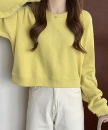 長袖ショート Tシャツデザインセンスニッチトップスオールマッチセーター