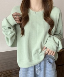 長袖ショート Tシャツデザインセンスニッチトップスオールマッチセーター