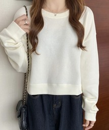 長袖ショート Tシャツデザインセンスニッチトップスオールマッチセーター