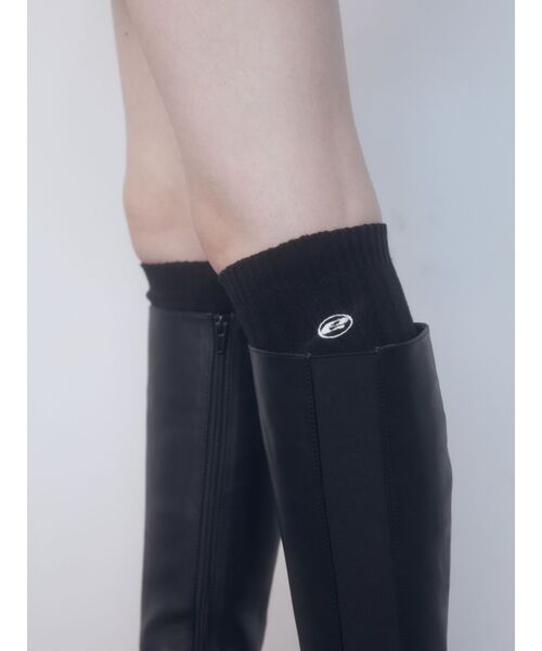 EMODA（エモダ）の「サイドロゴロングソックス（ソックス/靴下・レディース・グレー/ブラック・FREE）」の7枚目の写真