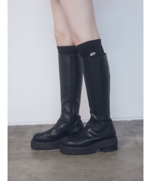 EMODA（エモダ）の「サイドロゴロングソックス（ソックス/靴下・レディース・グレー/ブラック・FREE）」の8枚目の写真