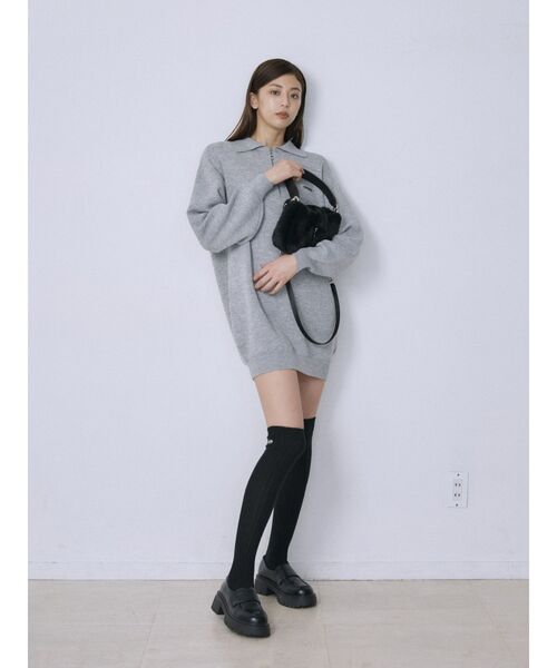 EMODA（エモダ）の「サイドロゴロングソックス（ソックス/靴下・レディース・グレー/ブラック・FREE）」の10枚目の写真