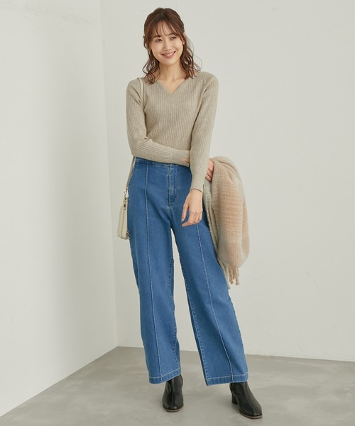 ROPE' PICNIC（ロペピクニック）の「洗濯機OK/ハートネックニットプルオーバー（ニット/セーター・レディース・ピンク/ブラック/ベージュ系その他・38）」の8枚目の写真