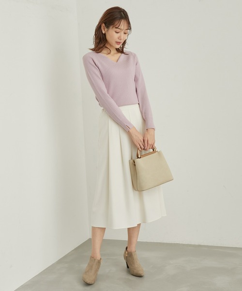 ROPE' PICNIC（ロペピクニック）の「洗濯機OK/ハートネックニットプルオーバー（ニット/セーター・レディース・ピンク/ブラック/ベージュ系その他・38）」の13枚目の写真