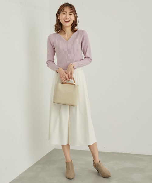 ROPE' PICNIC（ロペピクニック）の「洗濯機OK/ハートネックニットプルオーバー（ニット/セーター・レディース・ピンク/ブラック/ベージュ系その他・38）」の14枚目の写真