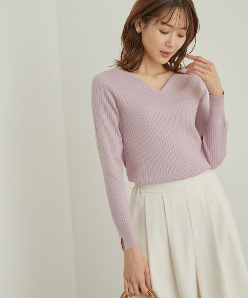 ROPE' PICNIC（ロペピクニック）の「洗濯機OK/ハートネックニットプルオーバー（ニット/セーター・レディース・ピンク/ブラック/ベージュ系その他・38）」の17枚目の写真