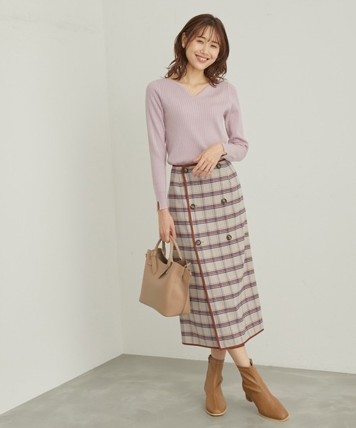 ROPE' PICNIC（ロペピクニック）の「洗濯機OK/ハートネックニットプルオーバー（ニット/セーター・レディース・ピンク/ブラック/ベージュ系その他・38）」の19枚目の写真