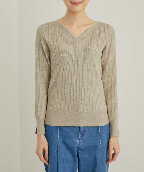 ROPE' PICNIC（ロペピクニック）の「洗濯機OK/ハートネックニットプルオーバー（ニット/セーター・レディース・ピンク/ブラック/ベージュ系その他・38）」の20枚目の写真