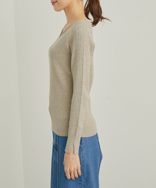 ROPE' PICNIC（ロペピクニック）の「洗濯機OK/ハートネックニットプルオーバー（ニット/セーター・レディース・ピンク/ブラック/ベージュ系その他・38）」の21枚目の写真