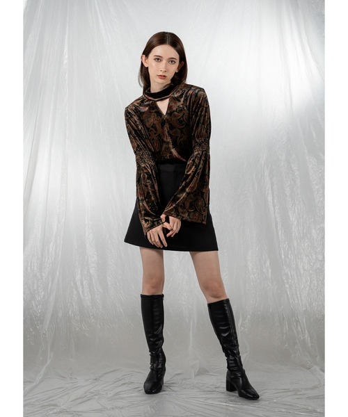 Adoon plain（アドーンプレーン）の「アソートベロアブラウス（シャツ/ブラウス・レディース・カーキ/その他/ブラック・FREE）」の6枚目の写真