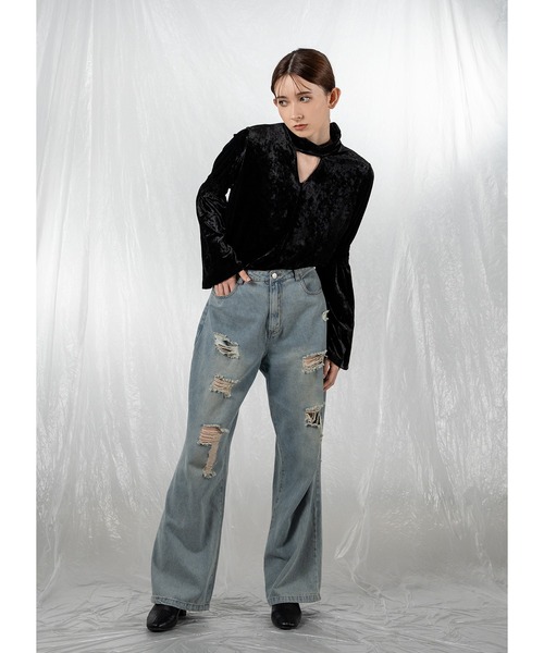 Adoon plain（アドーンプレーン）の「アソートベロアブラウス（シャツ/ブラウス・レディース・カーキ/その他/ブラック・FREE）」の12枚目の写真