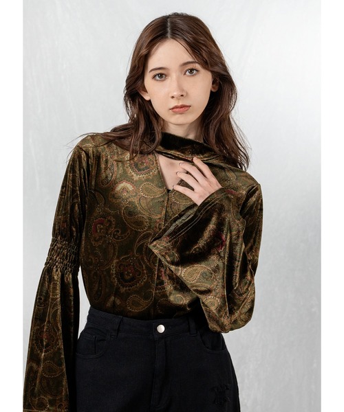 Adoon plain（アドーンプレーン）の「アソートベロアブラウス（シャツ/ブラウス・レディース・カーキ/その他/ブラック・FREE）」の16枚目の写真