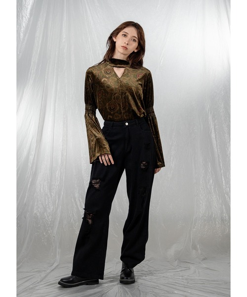 Adoon plain（アドーンプレーン）の「アソートベロアブラウス（シャツ/ブラウス・レディース・カーキ/その他/ブラック・FREE）」の18枚目の写真