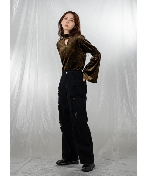 Adoon plain（アドーンプレーン）の「アソートベロアブラウス（シャツ/ブラウス・レディース・カーキ/その他/ブラック・FREE）」の19枚目の写真