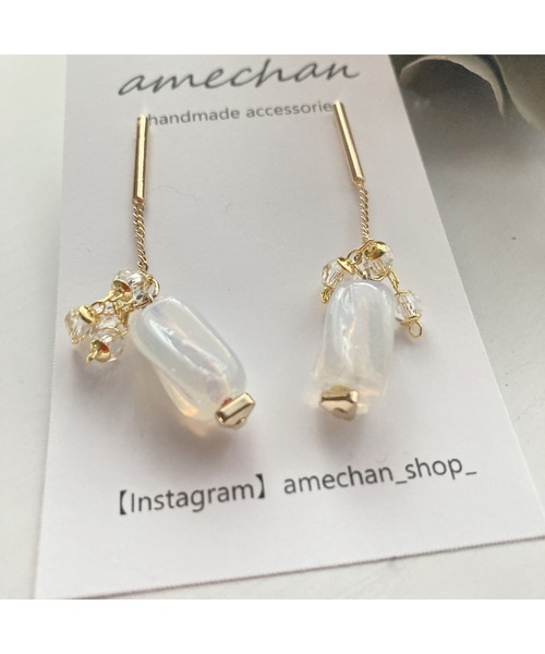tone（トーン）の「【amechan】涙（ピアス）(MA)（ピアス（両耳用）・レディース・ホワイト・FREE）」の5枚目の写真
