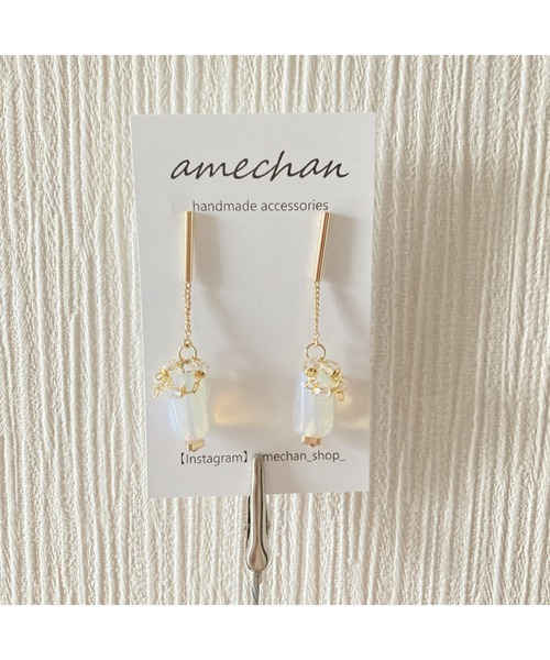 tone（トーン）の「【amechan】涙（ピアス）(MA)（ピアス（両耳用）・レディース・ホワイト・FREE）」の6枚目の写真