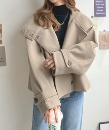 フェイクウールスタンドカラーショートジャケット