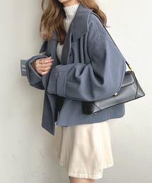 フェイクウールスタンドカラーショートジャケット