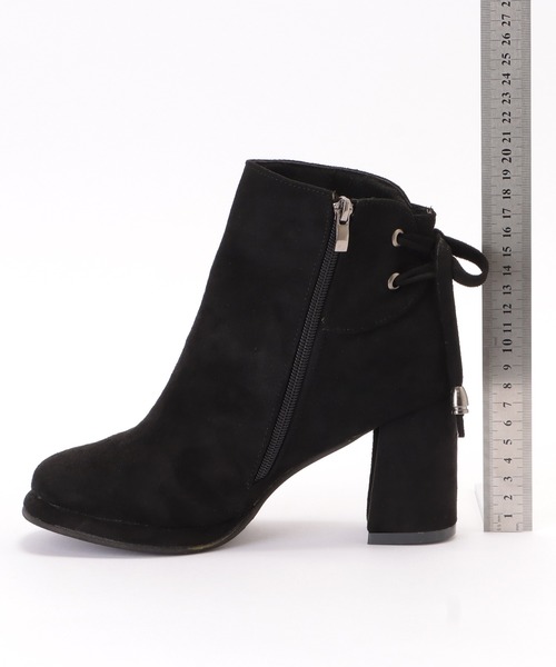 セール】後ろレースアップスエード調ショートブーツ（ブーツ）｜Lace