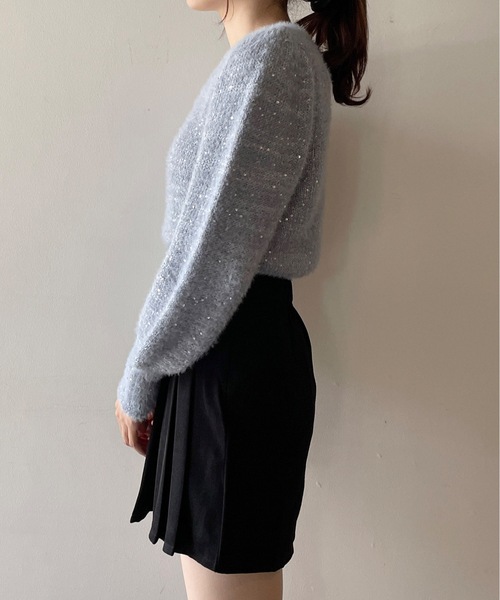 one way（ワンウェイ）の「スパンコールラメシャギーニット（ニット/セーター・レディース・ブルー/ピンク/ベージュ/ホワイト・FREE）」の12枚目の写真