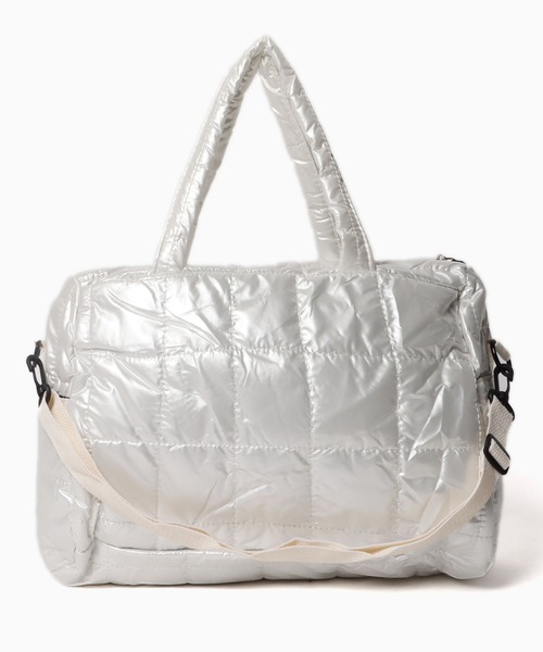 Theater code（シアターコード）の「quilting Boston bag/キルティングバッグ ショルダーバッグ ボストンバッグ ハンドバッグ 2WAY（ショルダーバッグ・メンズ・シルバー/ブラック/ホワイト・FREE）」の12枚目の写真