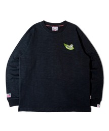 GRAF&WU ゴーストデザイン 長袖カットソー　※訳あり ストリート GRAF&WU ゴーストキャラ刺繍 ロングTシャツ T307 | wshot