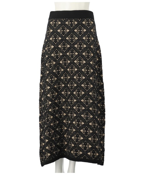 Settimissimo（セッティミッシモ）の「ヴィンテージ風ジャガードニットスカート（スカート・レディース・ベージュ/ブラック・FREE）」の16枚目の写真